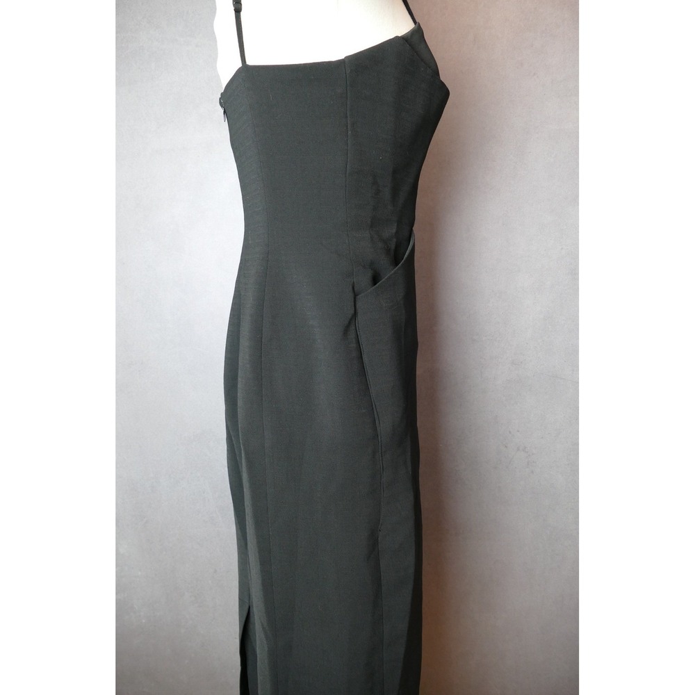 NWT‎ C/MEO Collective Black MIDI Dress Sleeveless Cocktail Party Side Slit M - Picture 7 of 16